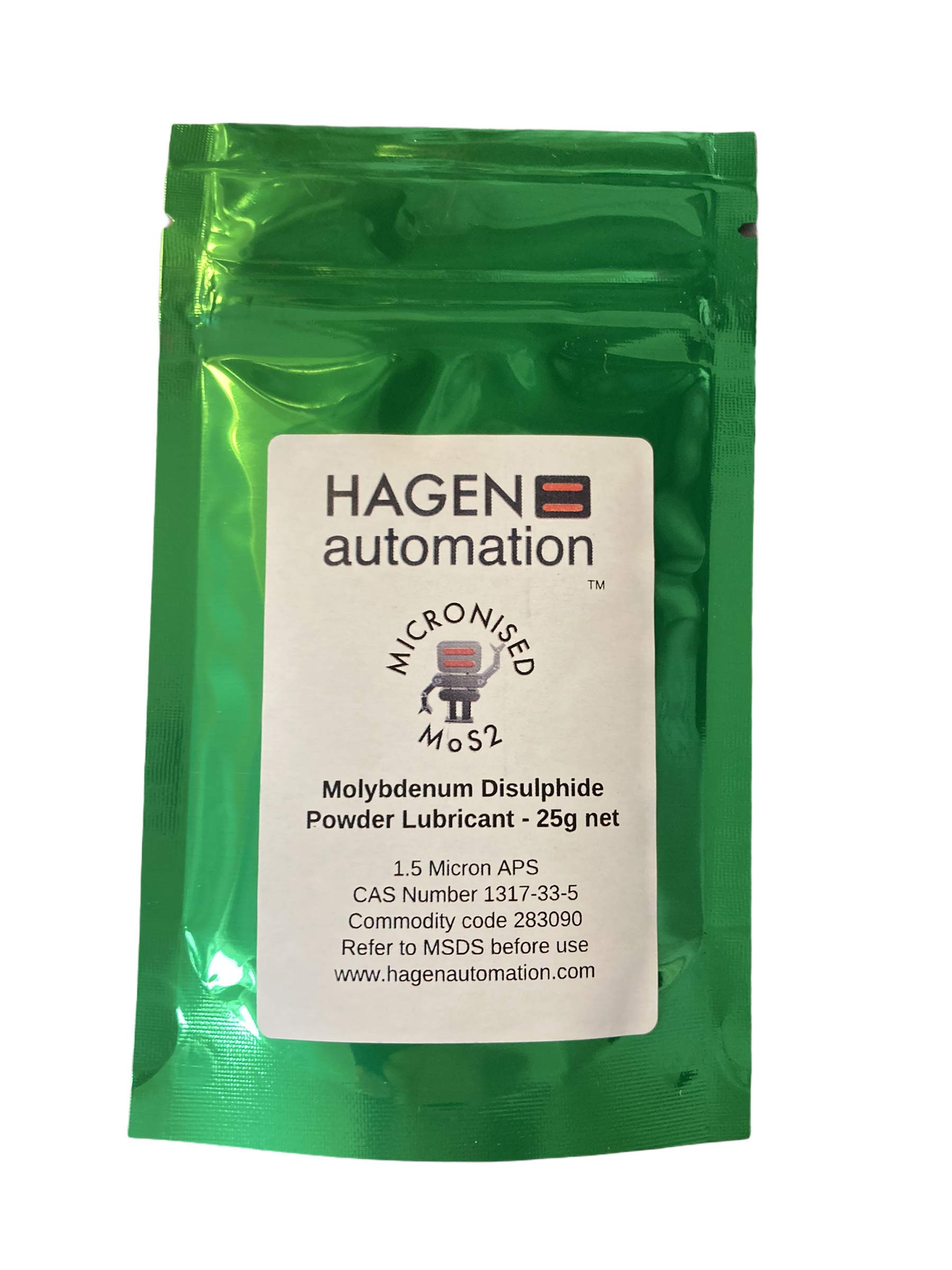 25g Micronised MoS2 foil pack - Molybdenum Disulphide dry lubricant for splines and metal on metal - Cycle chain wax and bearing grease additive engine oil additive.