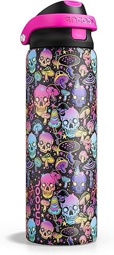 Miniatura 63 de ENCOOL - Botella aislante para agua, acero inoxidable con pajilla, mantiene el frío, tapa abatible de un solo toque, sin Bisfenol A, a prueba de