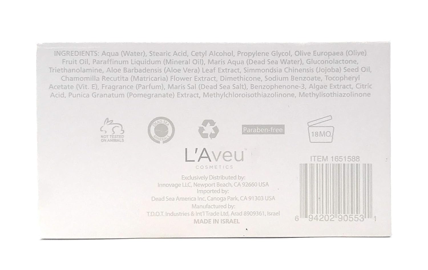 L'Aveu Day Moisturizing Cream - Anti-Aging Face Moisturizer with Dead Sea Salt & Water - Natural Hydrating Beauty Formula for Glowing Skin with Vitamin E, Jojoba, Olive Oil & Aloe Vera - 1.7 fl oz - Image 5