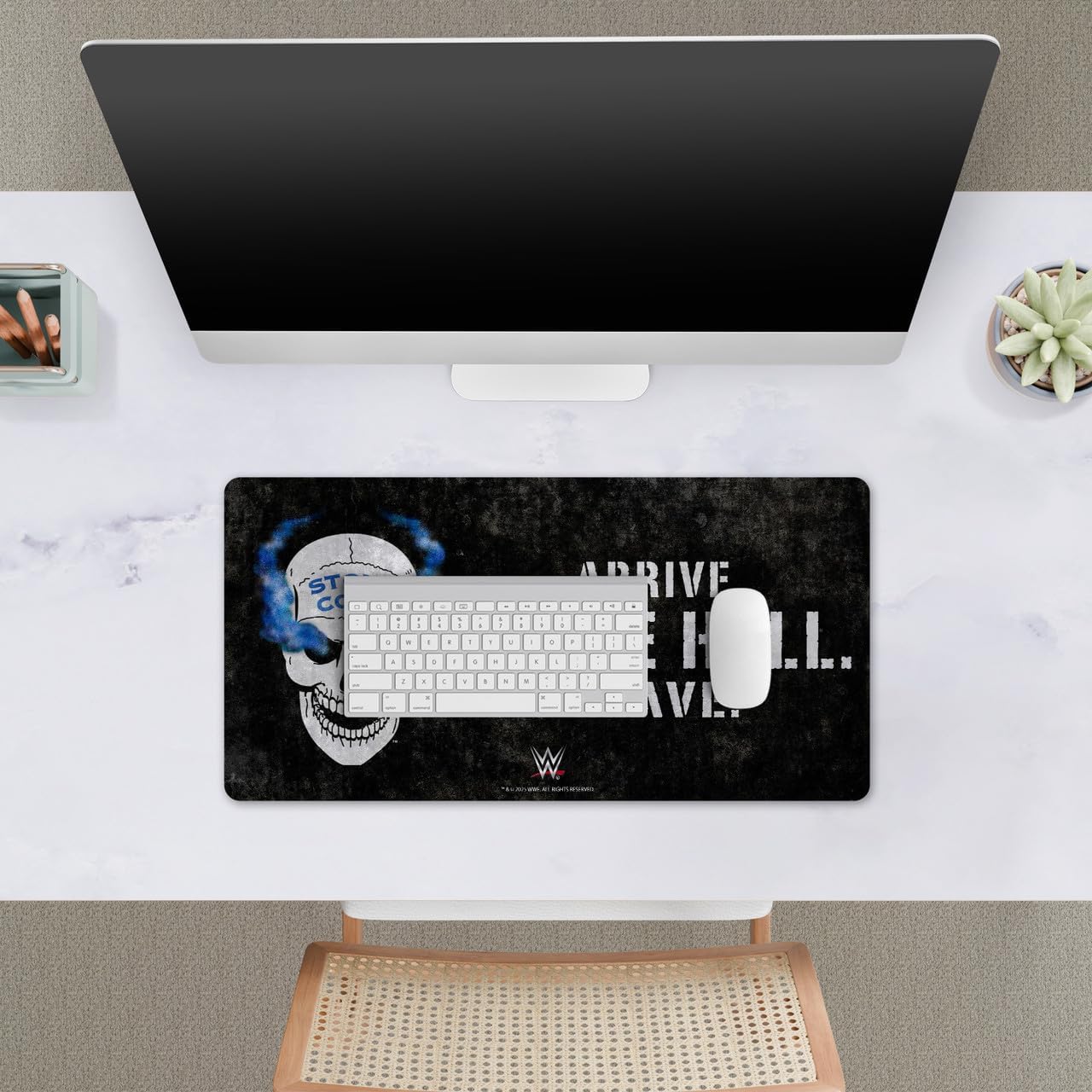 Head Case Designs Officially Licensed WWE Retro Skull Stone Cold Steve Austin 23.62 x 11.81 x 0.12 inches (600 x 300 mm) - L Gaming Office Desk PC Keyboard Mouse Mat Pad