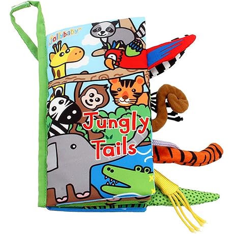 Baby Soft Animal Tails Activity Cloth Book with Crinkle Fabric