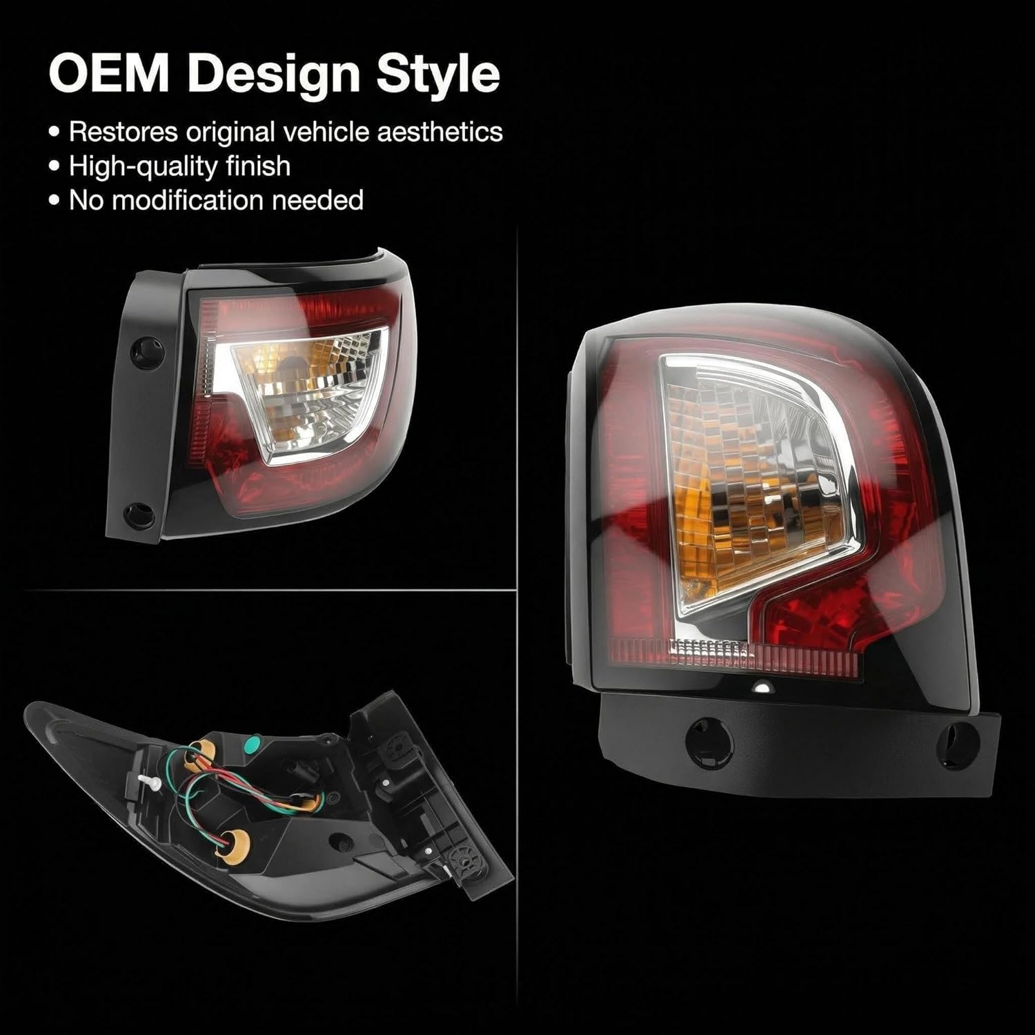 Flecto Tail Light Assembly Outer Right Passenger Side Compatible with Chevrolet Traverse 2013-2017 Rear Halogen Brake Lamp Replacement 84266020 23301757 GM2805112 Body Mounted