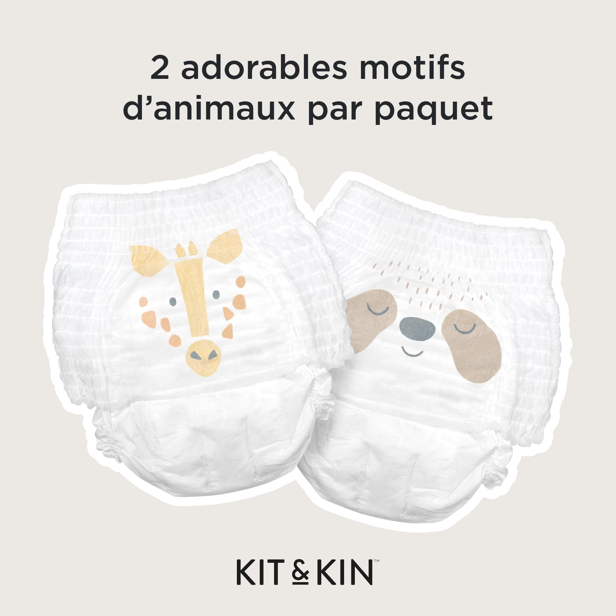 Kit & Kin Couches Culottes Taille 7 (17+ kg), 96 Pièces, Couche Pants Hypoallergéniques à Base de Plantes, Protection Anti-Fuites Supérieure Jusqu'à 12h, Vegan & Sans Cruauté