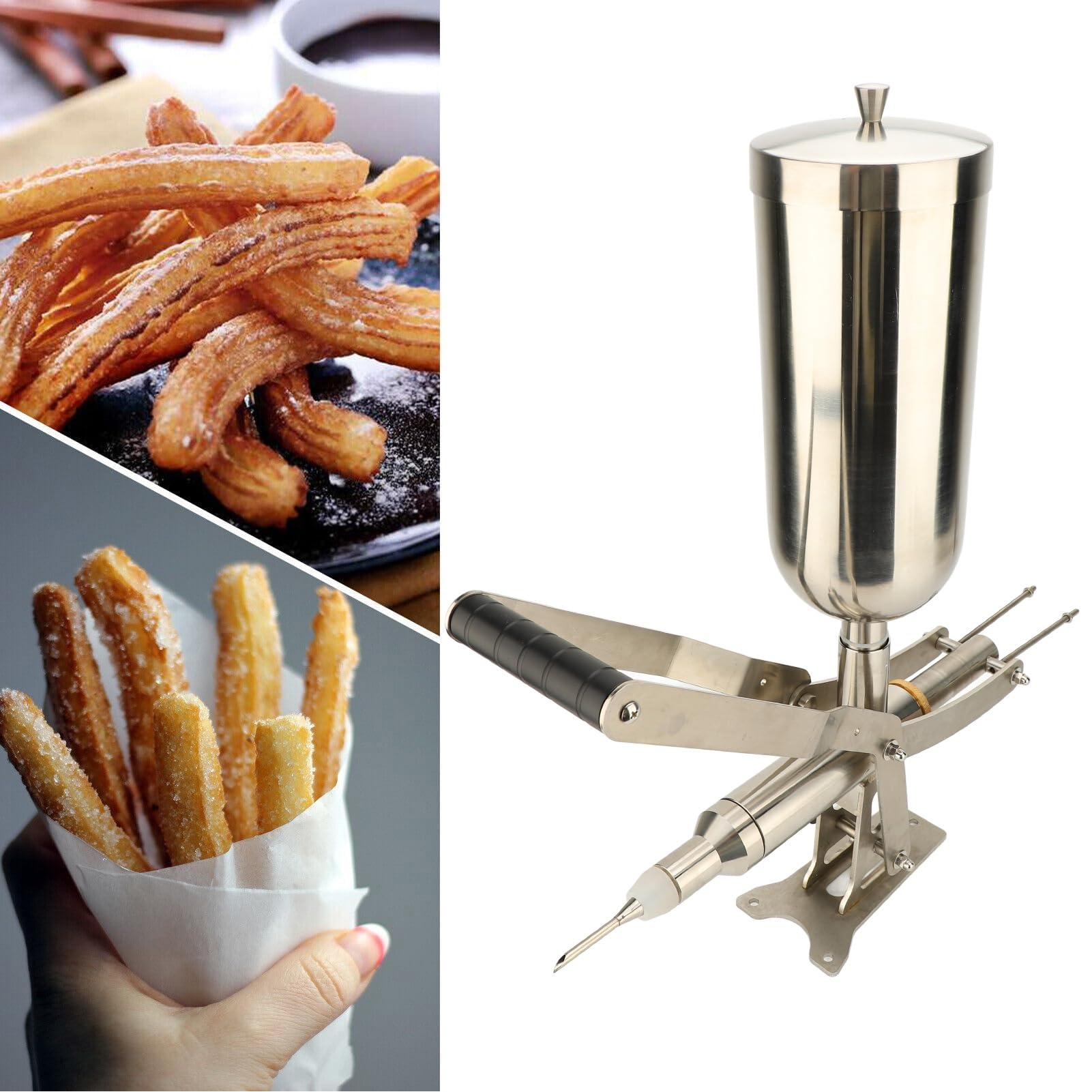 Máquina llenadora de donas, 4,5 L, manual, de acero inoxidable 304, máquina de llenado de crema y gelatina para donas, para pan, pastel, churros, equipo profesional de panadería,