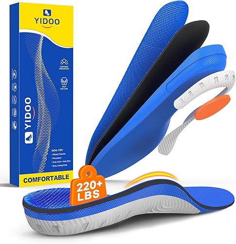 Más de 220 libras de fascitis plantar plantillas de soporte de arco alto para hombres y mujeres, plantillas ortopédicas para zapatos ortopédicos