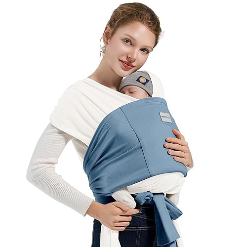 Miniatura 10 de Portabebés Enrollables - Portabebés Suave y Transpirable para Recién Nacidos de 3 a 16 kg, Portabebés Ajustable de Manos Libres para Recién Nacidos