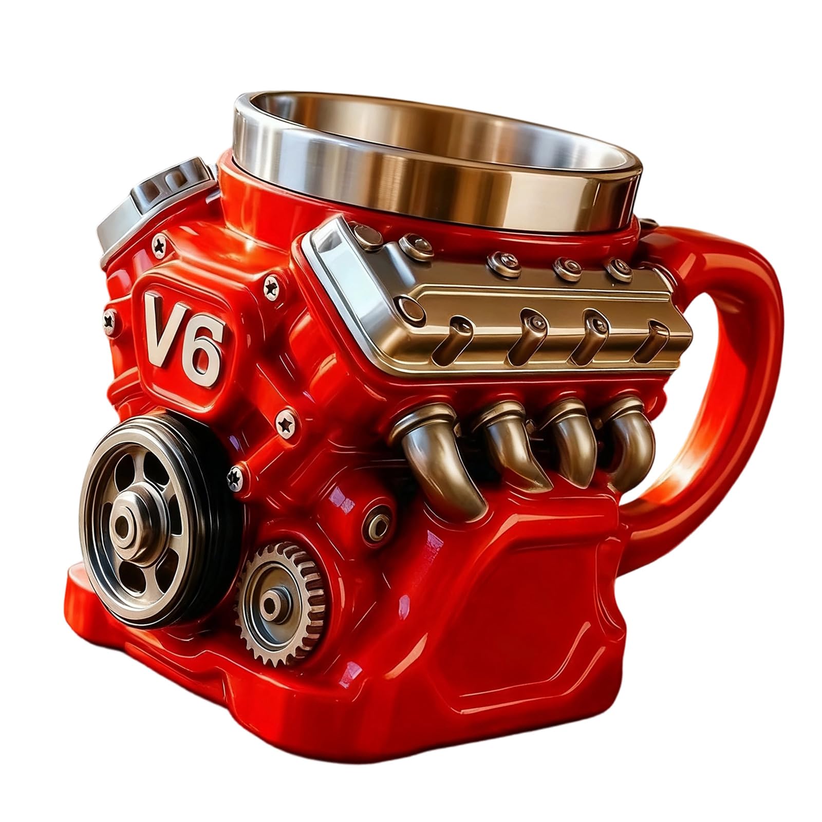 yanwuwa Auto Enthusiast Travel Cup Ergonomic Handle Insulated Stainless Interior Resin Exterior Leakproof Automotive Styles Drinkware