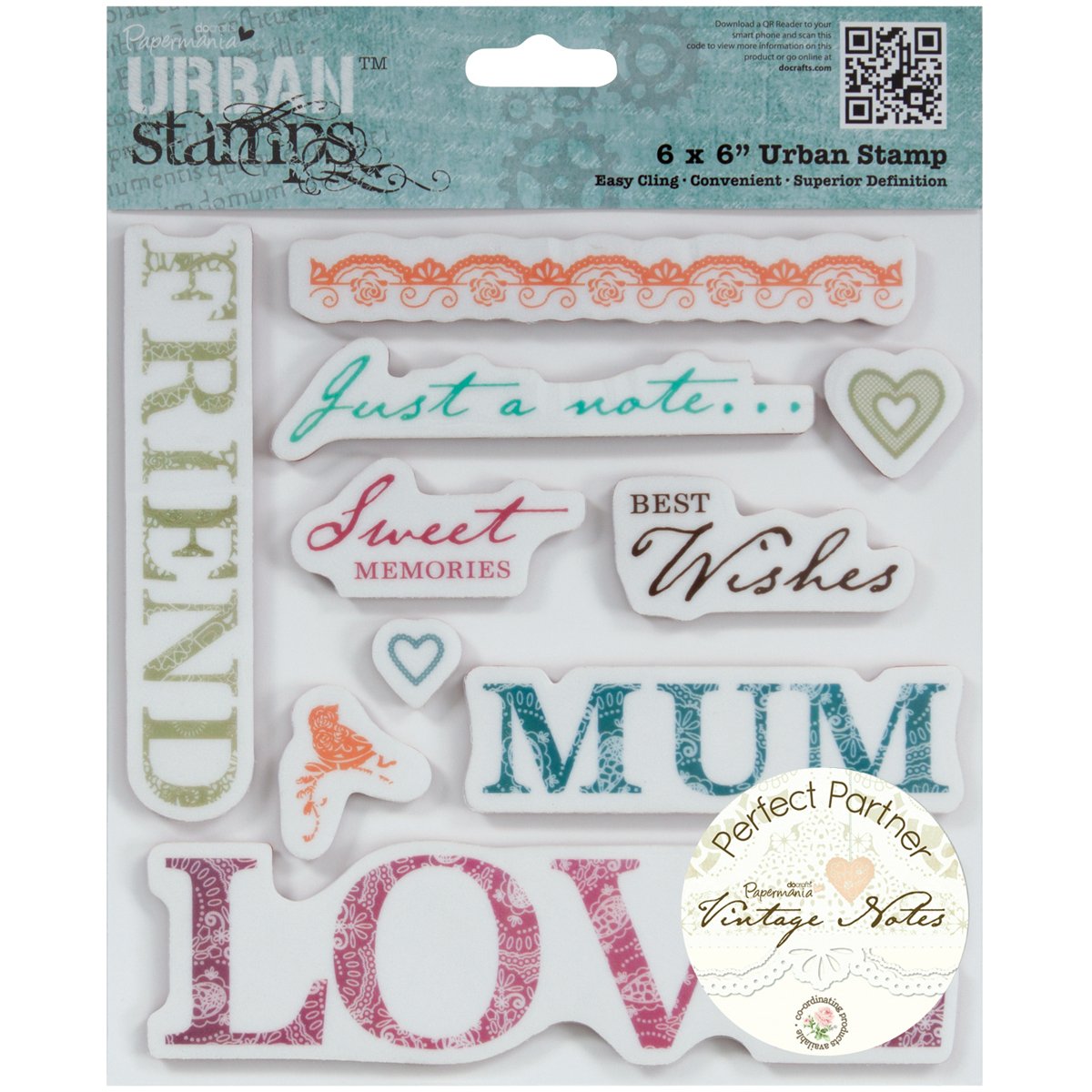 Papermania Set Di 9 Timbri Trasparenti – Con Gru E Fiori – Per Scrapbooking, Biglietti E Inviti Fai Da Te