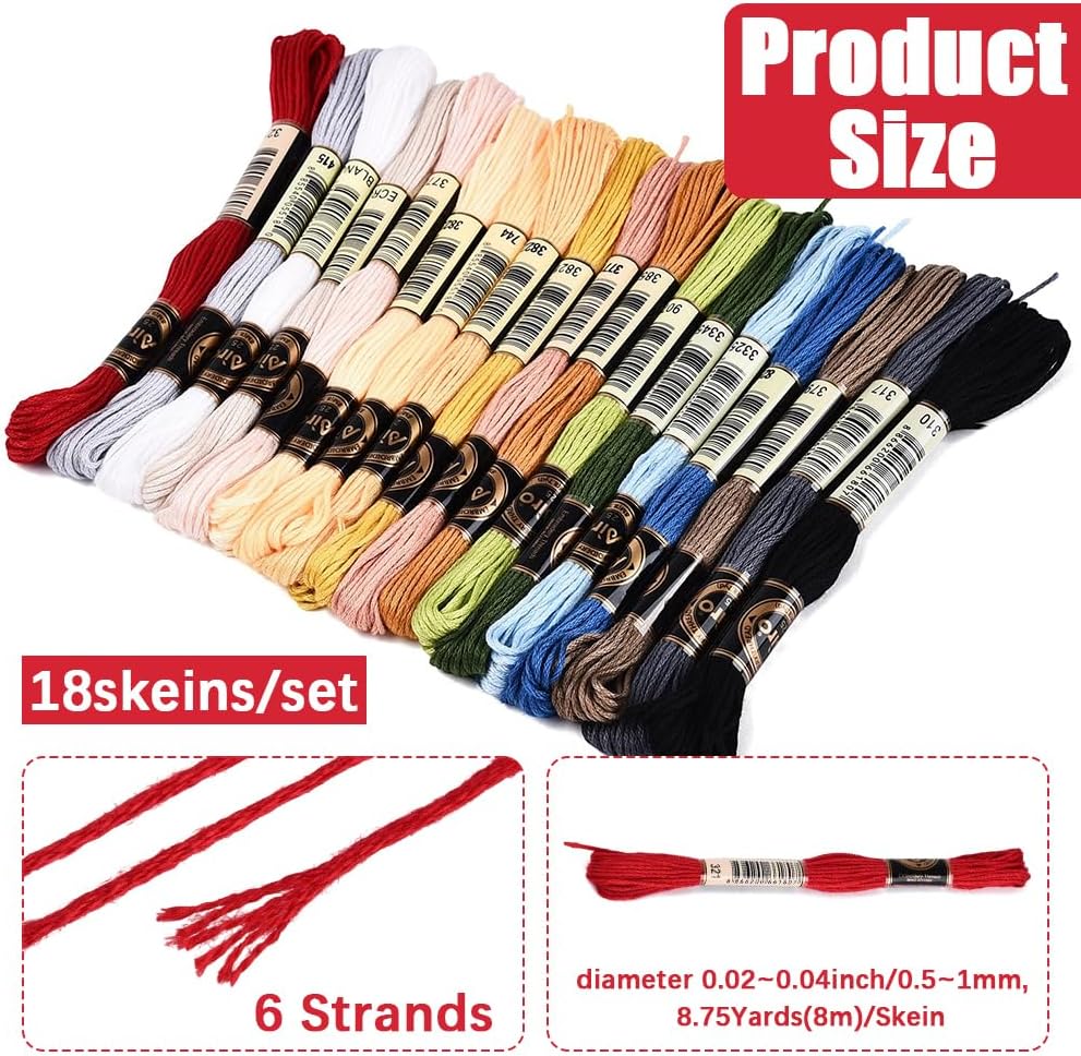 157.5 Yards Colorful Cross Stitch Floss for Hand Sewing Making image 2