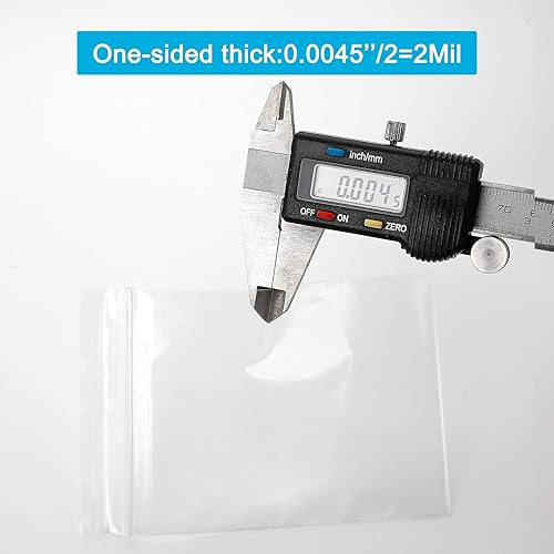 Miniatura 3 de 3 x 4 pulgadas, paquete de 100 bolsas pequeñas con cremallera de polietileno transparente con cierre de cremallera resellable, bolsas de plástico