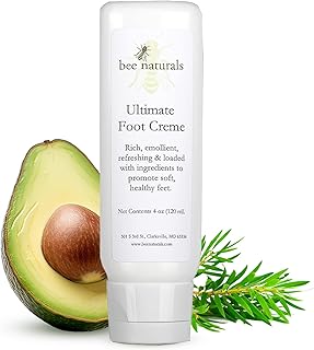 Bee Naturals Ultimate Foot Cream 4 Oz – Deep Hydration for Dry, Cracked Heels & Calluses – Enriched with Shea Butter, Avocado Oil & Therapeutic Essential Oils – Non-Greasy, Soothing properties