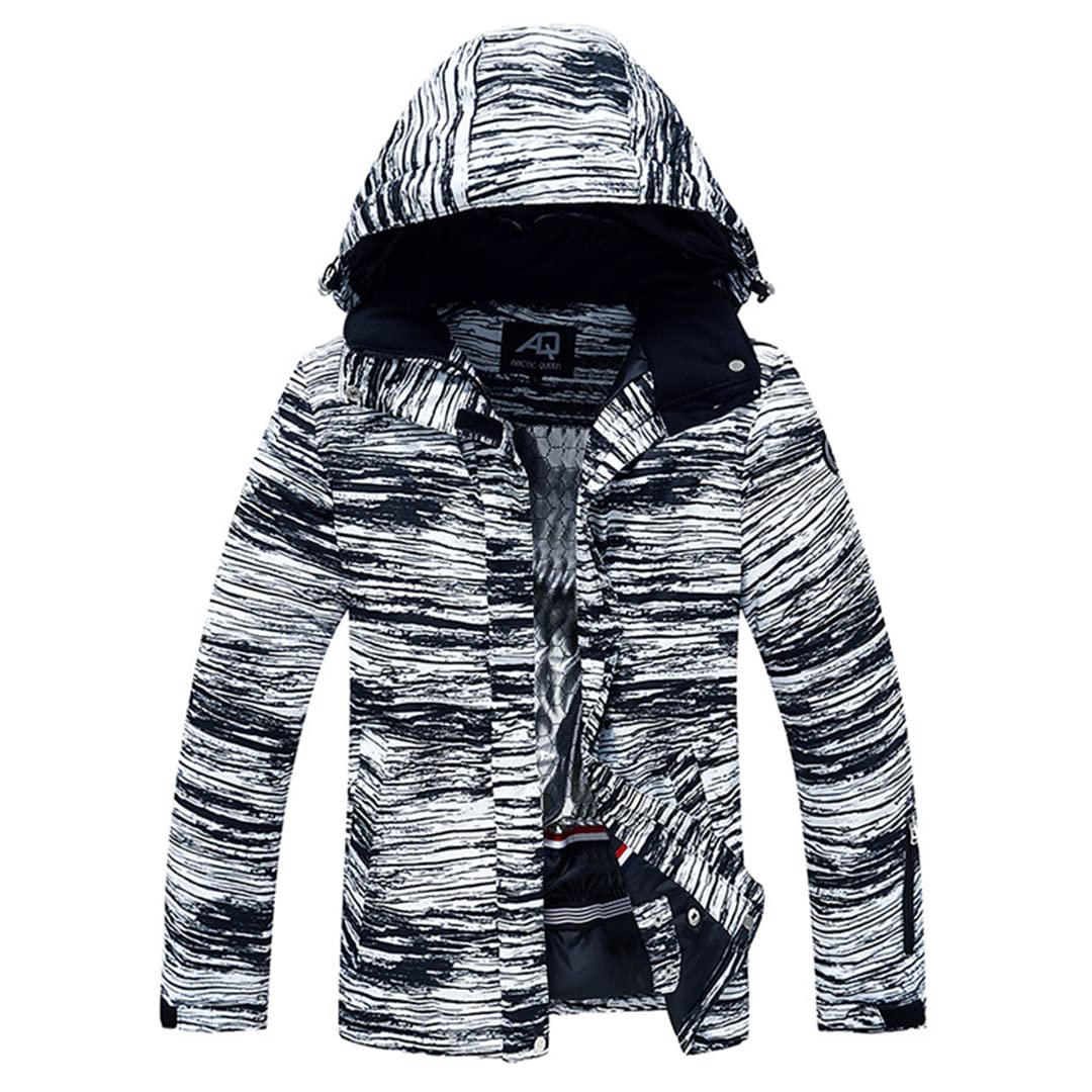 Chaqueta de esquí impermeable de montaña y pantalones a prueba de viento invierno cálido abrigo con capucha snowboard traje de nieve chaqueta de lluvia SYFK L
