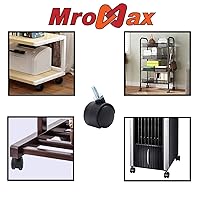 Vista 7 de MroMax Rueda giratoria de nailon de 1.46 pulgadas de diámetro de 360 grados, 0.315 in x 0.512 in, rueda giratoria de vástago roscado de 1.457 in