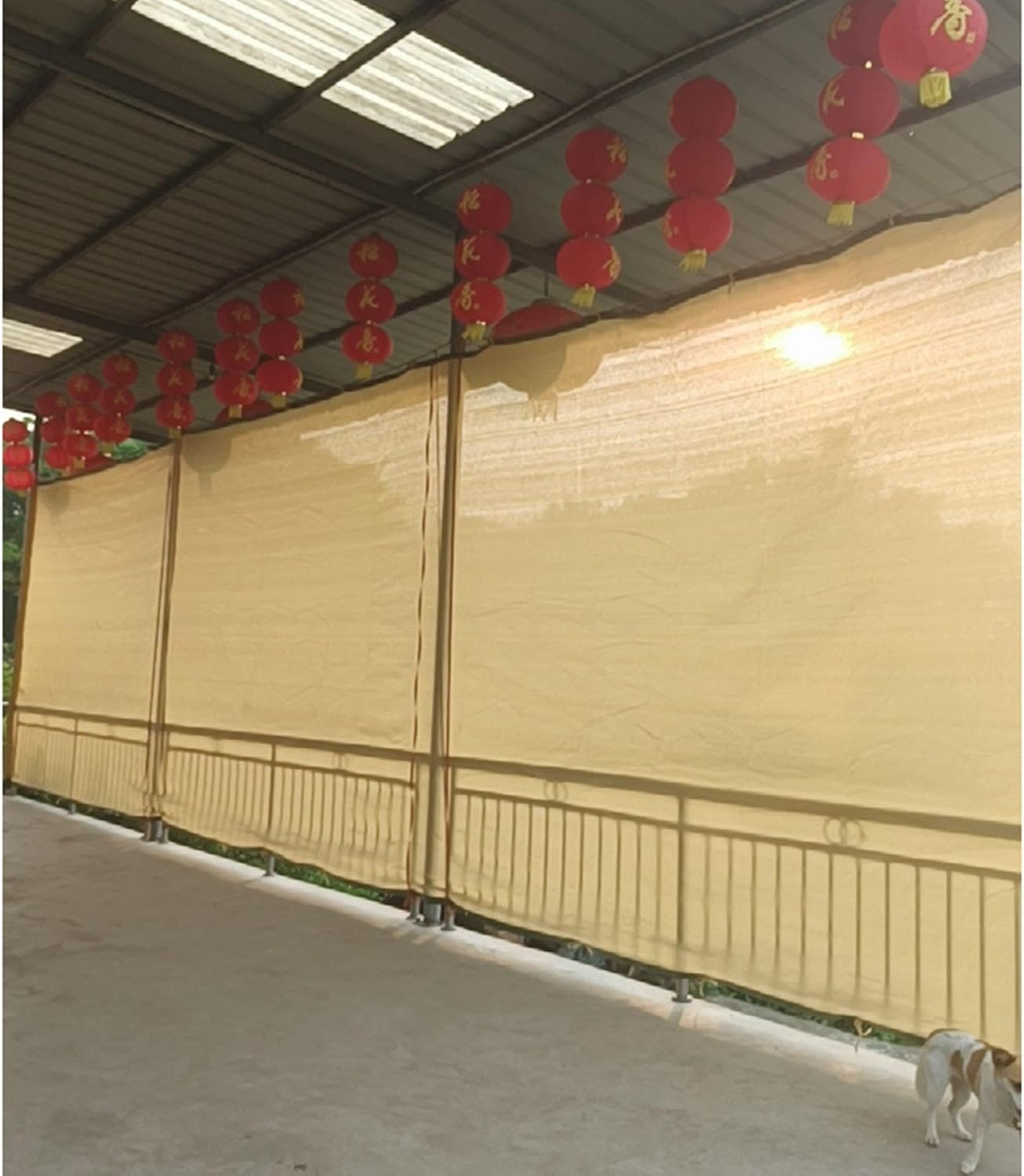 Sunscreen Shade Net, 2x3m 2x4m 3x3m 3x5m 4x6m 4x8m 5x6m Shade Sails, 85% Shade Cloth Fabric, Windproof Shade Netting for Patios/pergolas, Greenhouse Covers,Beige-1x5m/3.3 * 16.4ft