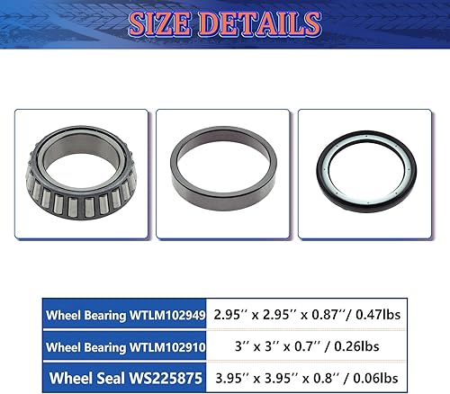 Miniatura 2 de Maxfavor 5 unidades de cojinete de cubo de rueda delantera y conjunto de sello para Mitsubishi MonteroMontero SportMighty Max, 1987-1993 Dodge Ram
