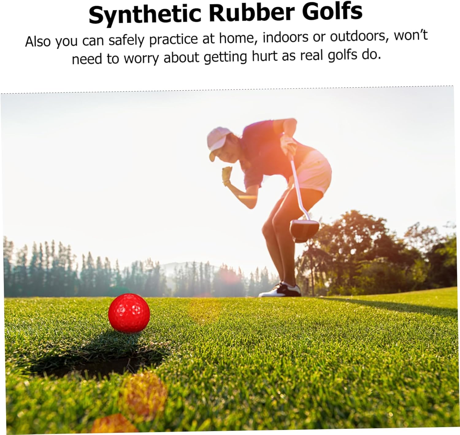 KESYOO 30pcs Rubber Practice Golf Balls for Beginners Safe Training Toy for Straight-line Practice Includes More