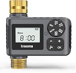 Insoma 4 Zones Sprinkler Timer with Brass Inlet, Water Timer for Garden Hose with Auto/Manual/Rain Delay Mode, Hose Timers for Irrigation Watering System for Yard, Lawn, Plant Watering