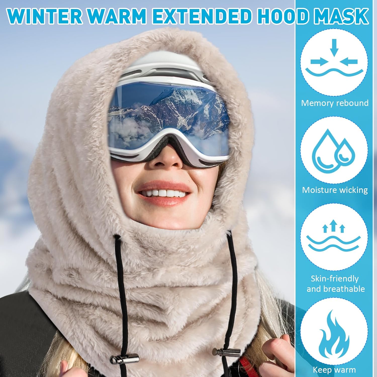 JaGely 3 Pcs Winter Balaclava Face Mask for Women Men Ski Mask Flannel Hood Warm Face Cover Hat Scarf Wind Resistant Beanie