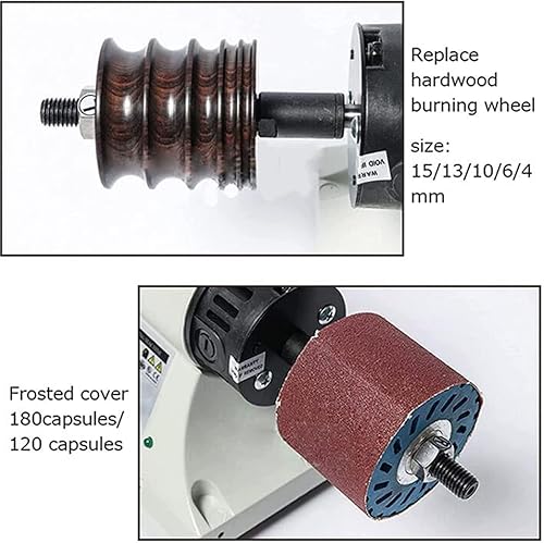 Miniatura 6 de Leather Polishing Burnishing MachineLeather Edge Polishing Tool 350w Leather Edge Grinding Kit Adjustable Rosewood Grinding Head Sander Buffing Motor