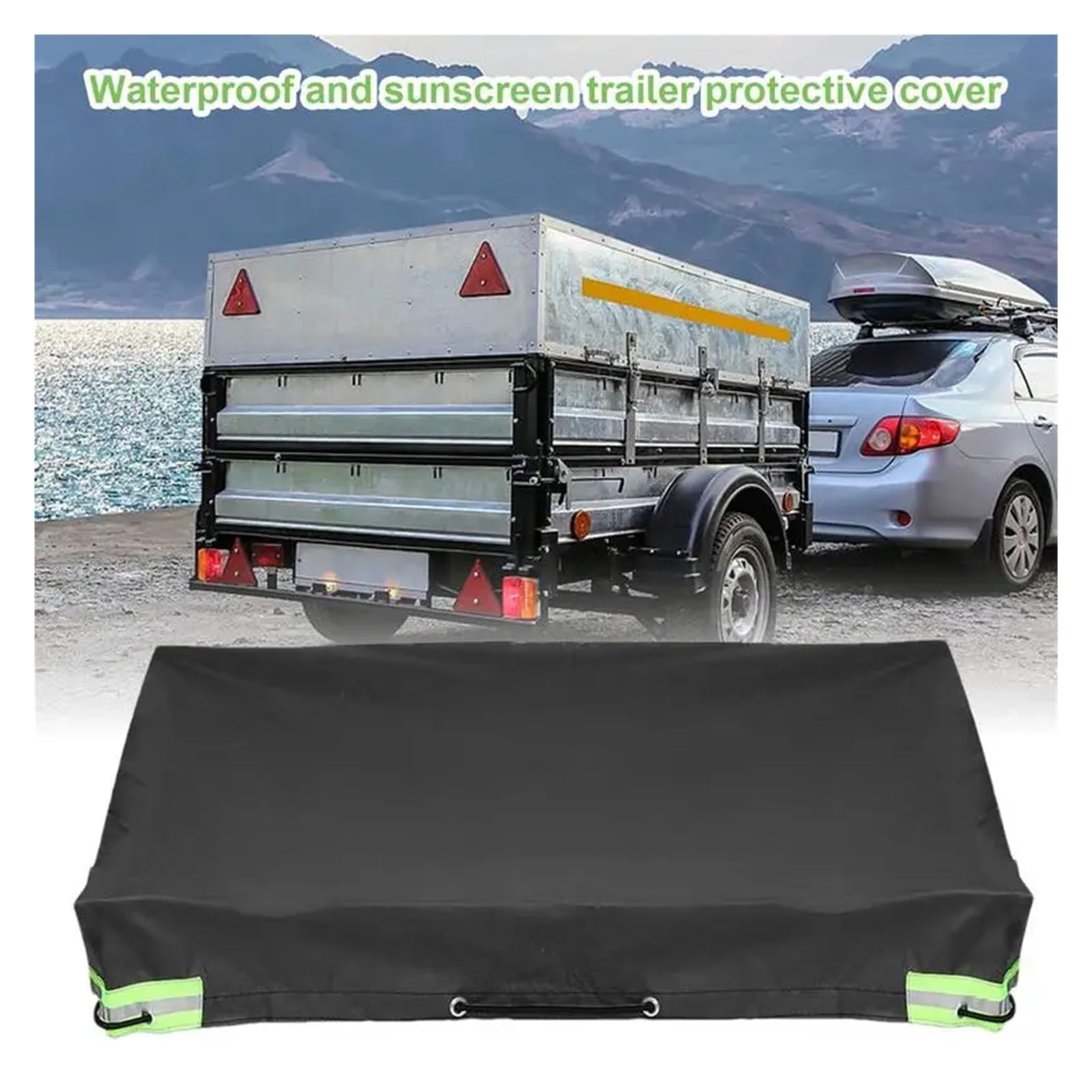 Fundas De Remolque Lona for remolque RV, remolque de Camping, impermeable, resistente a la intemperie, cubierta for remolque de viaje for RV, remolque de transporte y otros vehículos Remolque Funda(GR