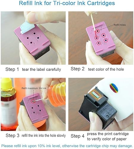 Miniatura 4 de Aomya Kit de recarga de tinta de 8.5 fl oz cian, tinta universal a granel para impresoras de inyección de tinta Canon HP Epsn Brother, cartucho