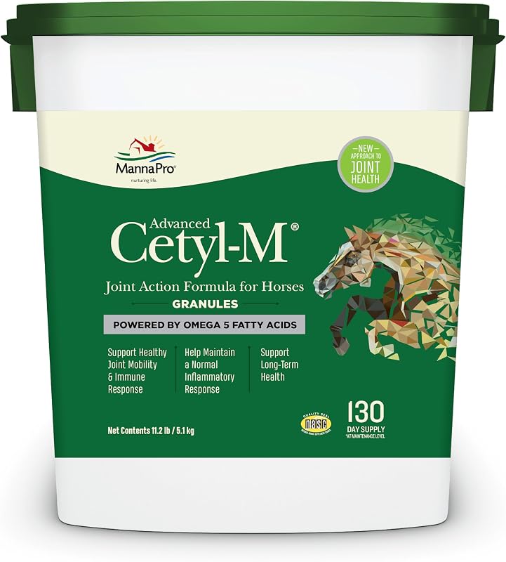 Suplemento para articulações de equinos Manna Pro Cetyl-M com Ômega 5, 5,08 kg