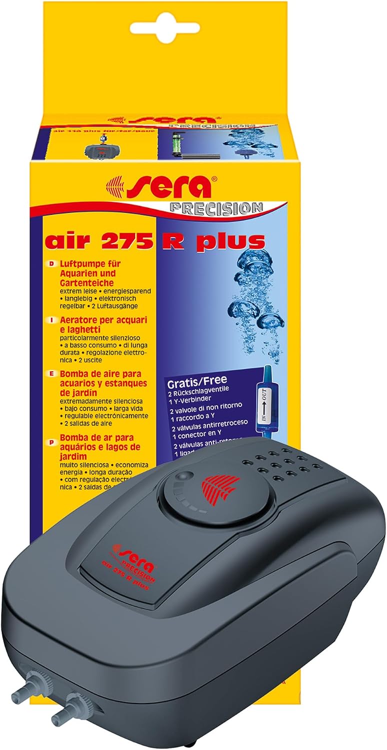 sera air plus - extrem leise,besonders Strom sparende und leistungsstarke Luftpumpen teilweise elektronisch regelbar und bis zu 4 Luftausgänge