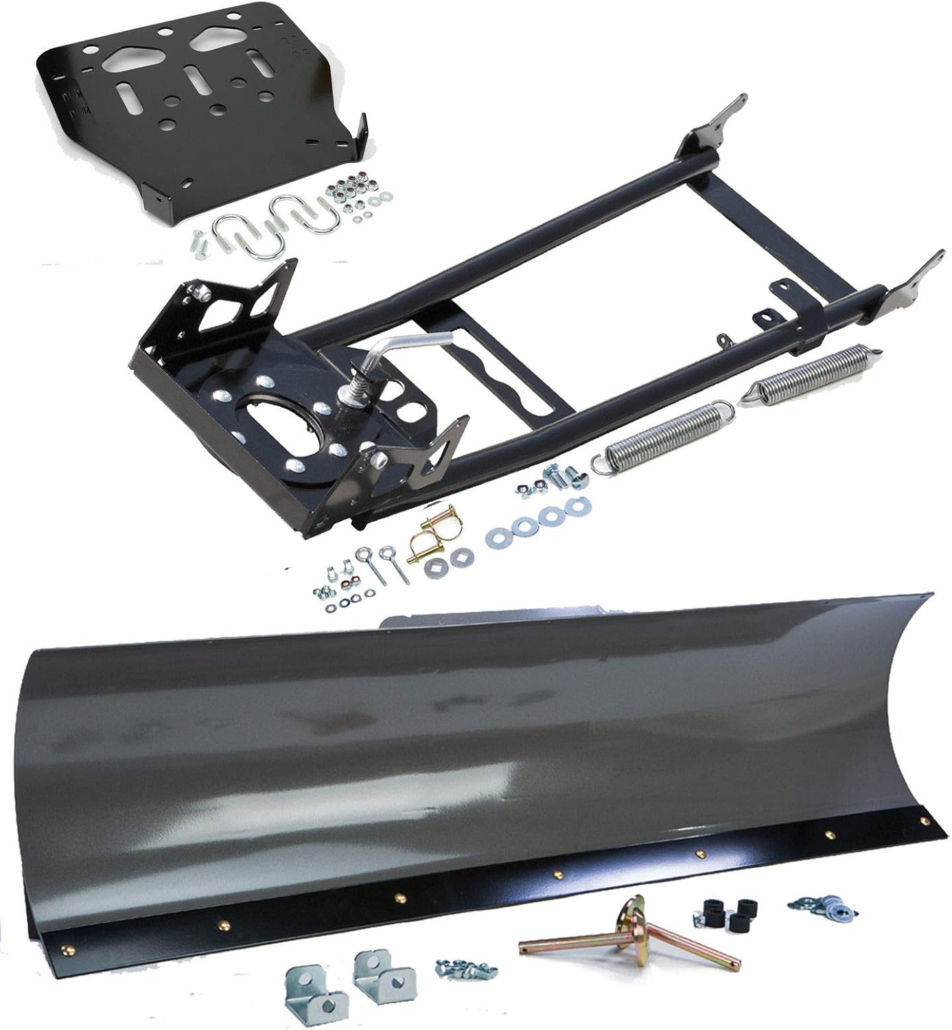 Open Trail by KFI 54" Steel Straight Blade Plow, Mount Bracket, Push Tube Kit - compatible with Yamaha Grizzly 550 660 700 & Kodiak 700