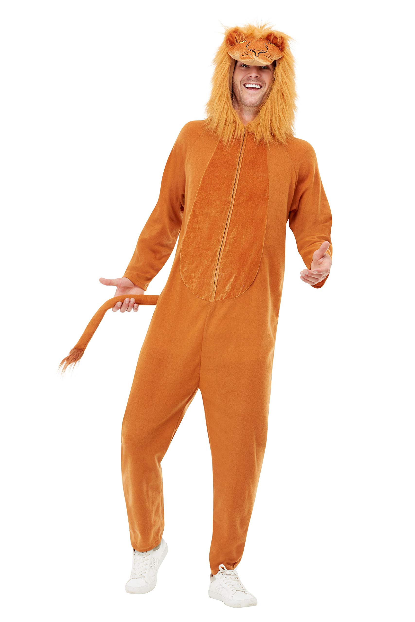 Smiffys Löwenkostüm, Braun, Mit Kapuzen Jumpsuit