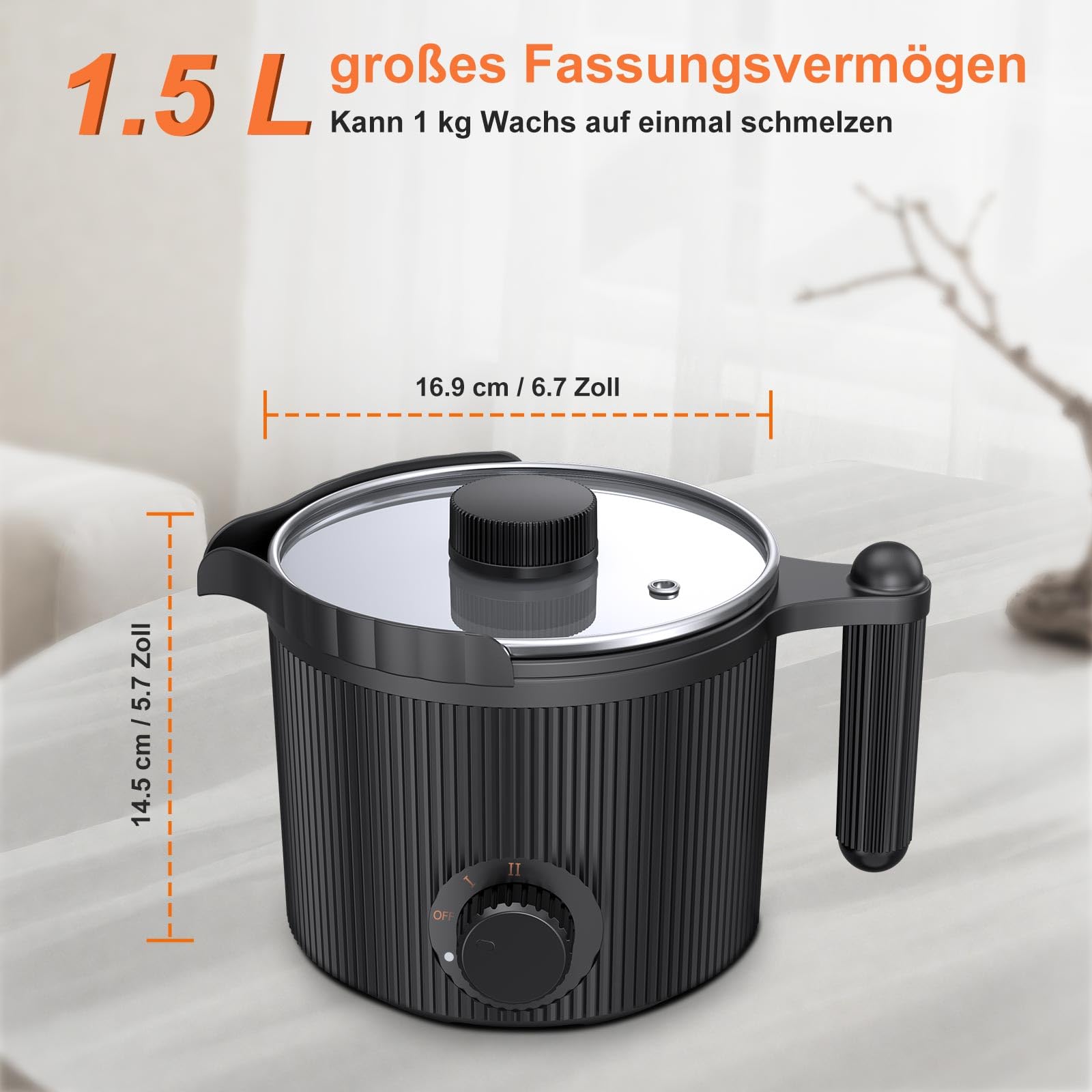 Venpow Wachsschmelztopf Kerzen selber machen Set für Erwachsene Anfänger inkl Wachsschmelzer Rührlöffel Thermometer Docht