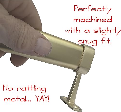 Miniatura 10 de Soportes ovalados para barra de armario  Tipo atornillado  0.591 in x 1.181 in  Latón satinado  Paquete de 2