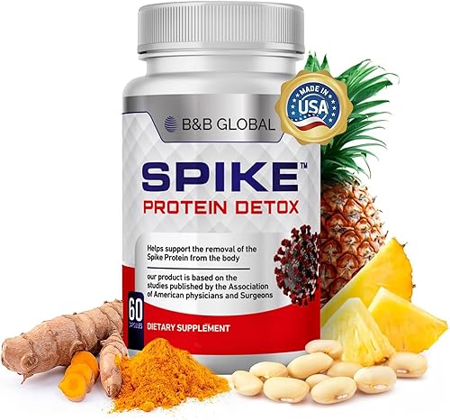 Spike Protein Detox - Suplemento de apoyo para el equilibrio de proteínas - Mezcla 3 en 1 sin sabor con nattoquinasa 4000Fu, bromelina 500 mg,