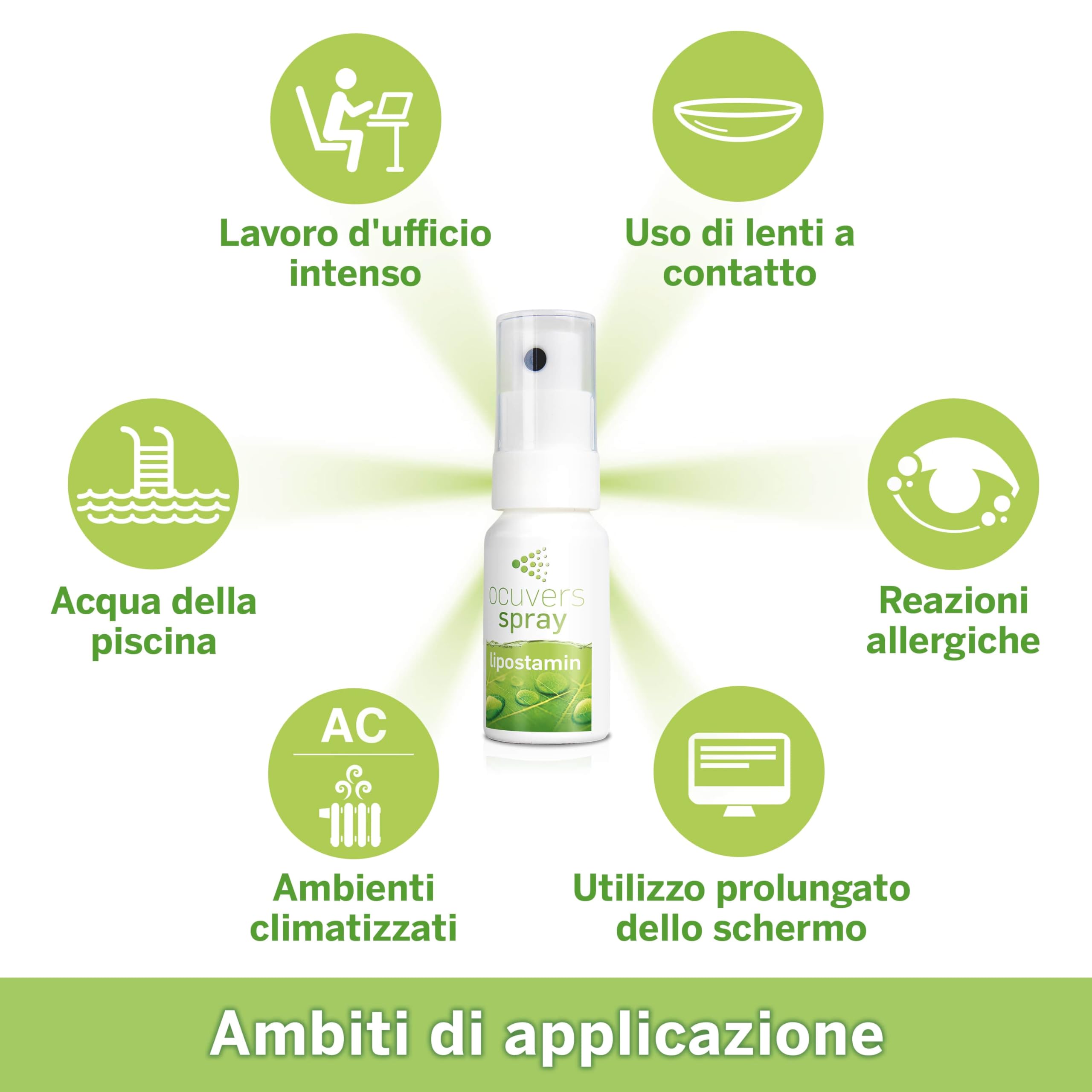 Ocuvers Lipostamin Spray Oculare – con Eufrasia – 15 ml spray oculare contro occhi arrossati, senza conservanti, adatto anche in caso di allergie. L'alternativa al collirio.
