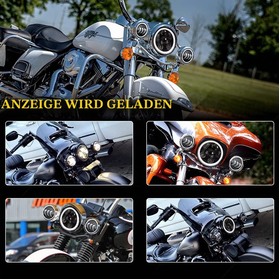 7 Zoll Schwarz Harley Daymaker LED Scheinwerfer + 2X 4-1/2 "Nebelscheinwerfer Passing Lampen für Harley Davidson Road King Motorrad (1 Satz)