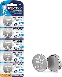 CR2430 Battery,5 Pack 2430 3V Lithium Button Cell Coin Batteries for Remote Control Smartwatches Car Key Fob Clock