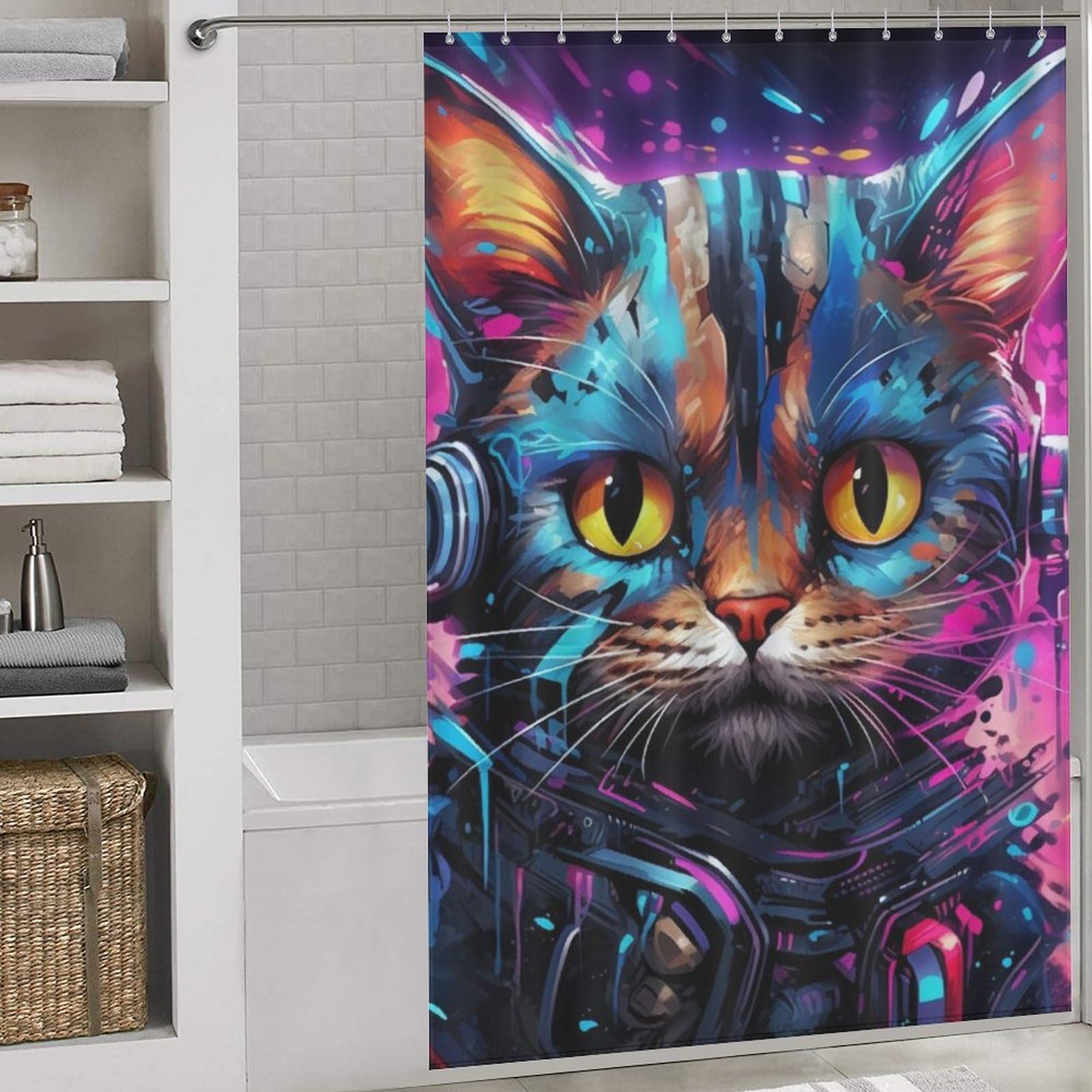 Chat rideau de douche en polyester de qualité supérieure 152x183cm