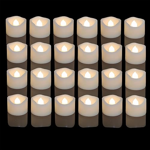 iZAN 24 velas LED sin llama, funciona con pilas, velas votivas pequeñas eléctricas parpadeantes falsas para decoración de bodas, fiestas, decoración disponible en Yaxa Costa Rica