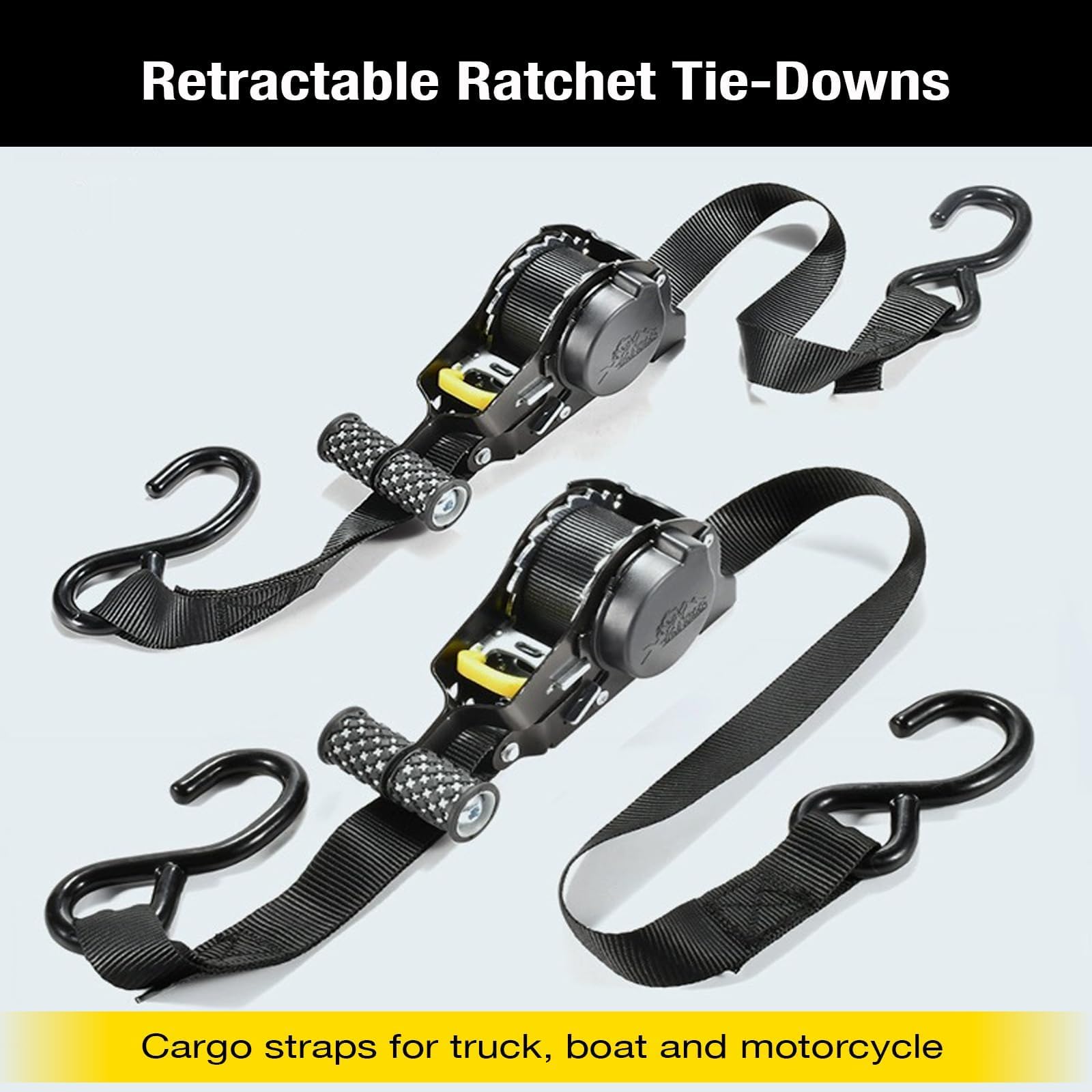 2 Pièces Sangle Arrimage Moto a Cliquet Automatique, Sangle Guidon Voiture Moto, Sangles à Cliquer, Protection Maximale pour Voiture, Camion, Moto