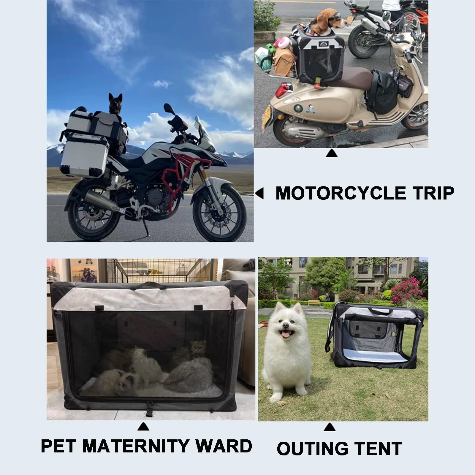 Trasportino Gatto Portatile Supporta Fino a 40 Kg Struttura in Acciaio, Tessuto Oxford 600D Impermeabile e Resistente ai Morsi, Transportino per Cani Auto(S)