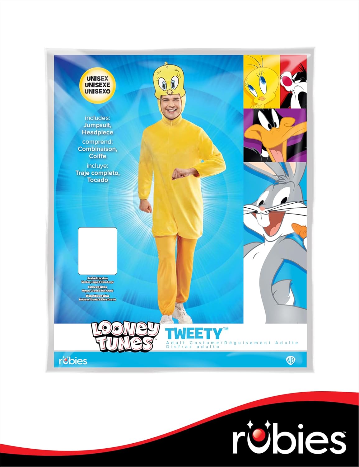 Rubies Unisex Adult Unisex Adult Looney Tunes Tweety Costume Jumpsuit and Headpiece - Image 6