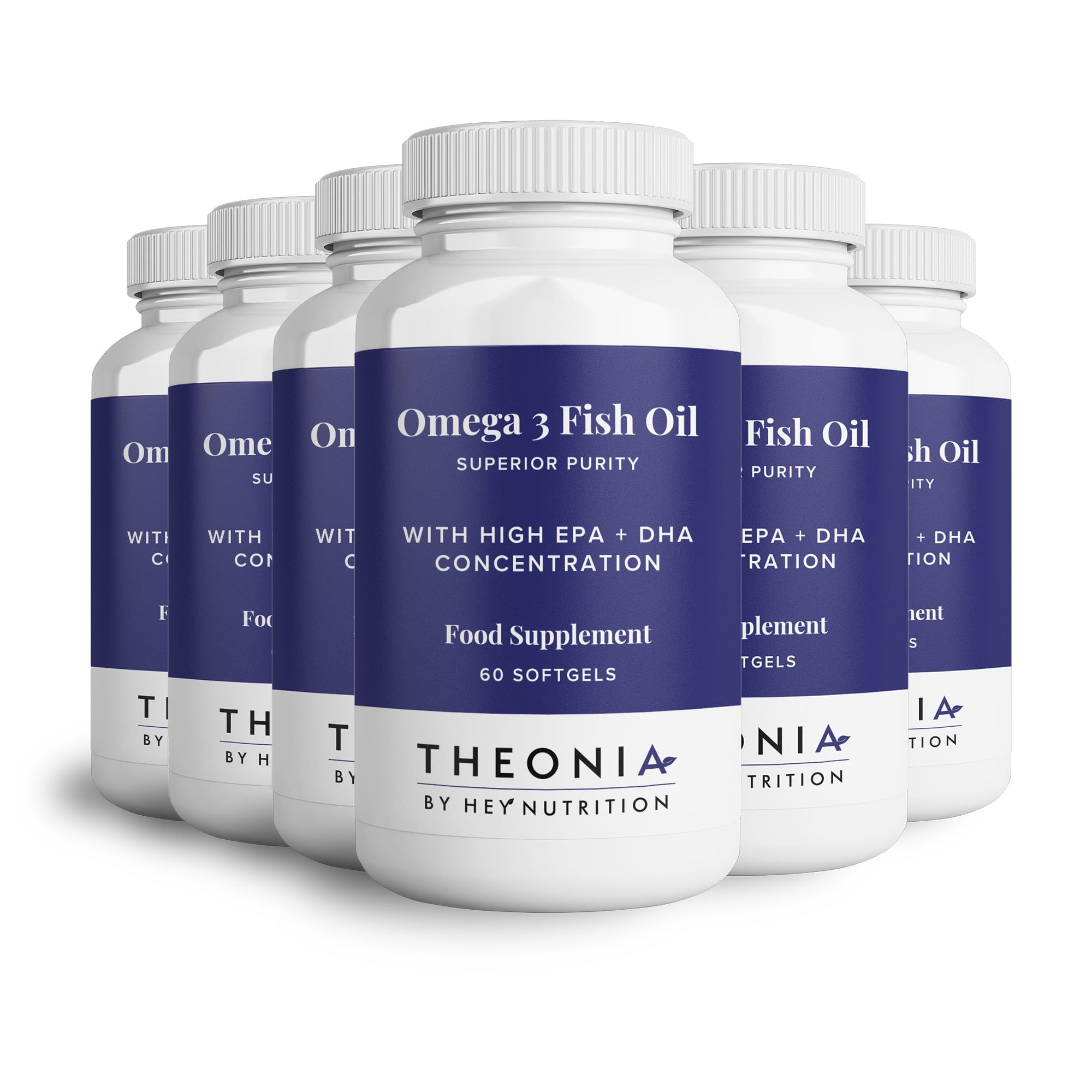 Theonia Pure Omega-3 Fish Oil 2000mg with Vitamin E - High EPA + DHA Concentration - Maintains Heart, Joint, Brain & Immunity Support - UK Manufactured - Non-GMO - 360 Softgels