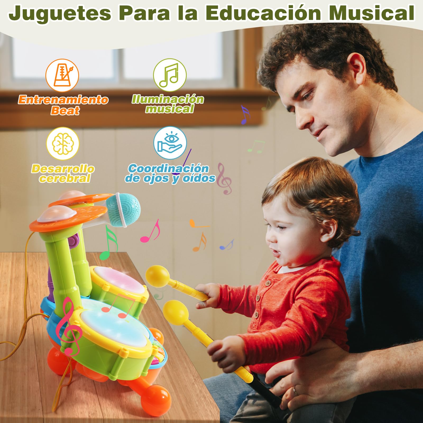 Juguetes Niños 1 Año - Bateria Ideas Regalo Niño 1 2 Año Tambor Infantil Instrumentos Musicales Juguetes Bebe 1 2 Años Ideas Regalo 1 Año Niños Niñas