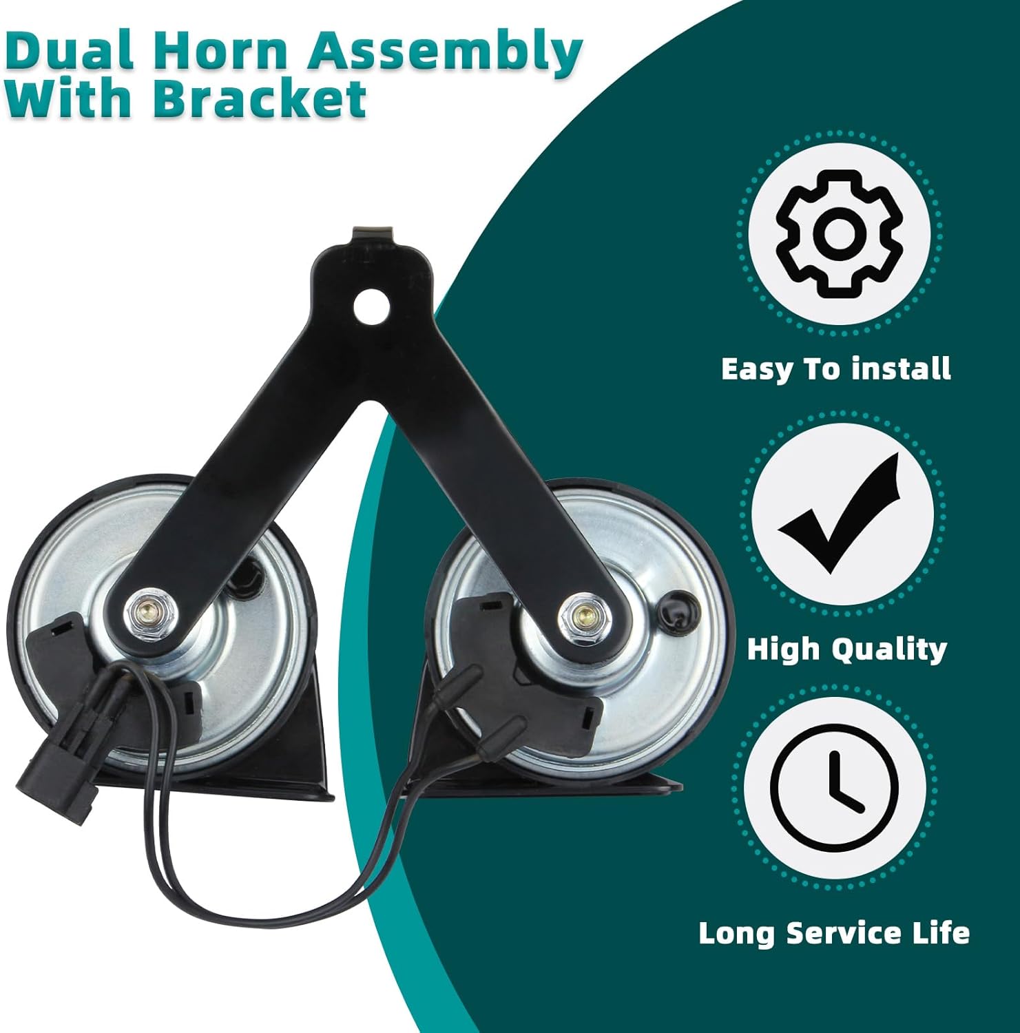 MITZONE F150 Horn Assembly With Bracket Compatible with Ford F-150 2015-2022 Expedition 2018-2022 Replace FL3Z-13832-C