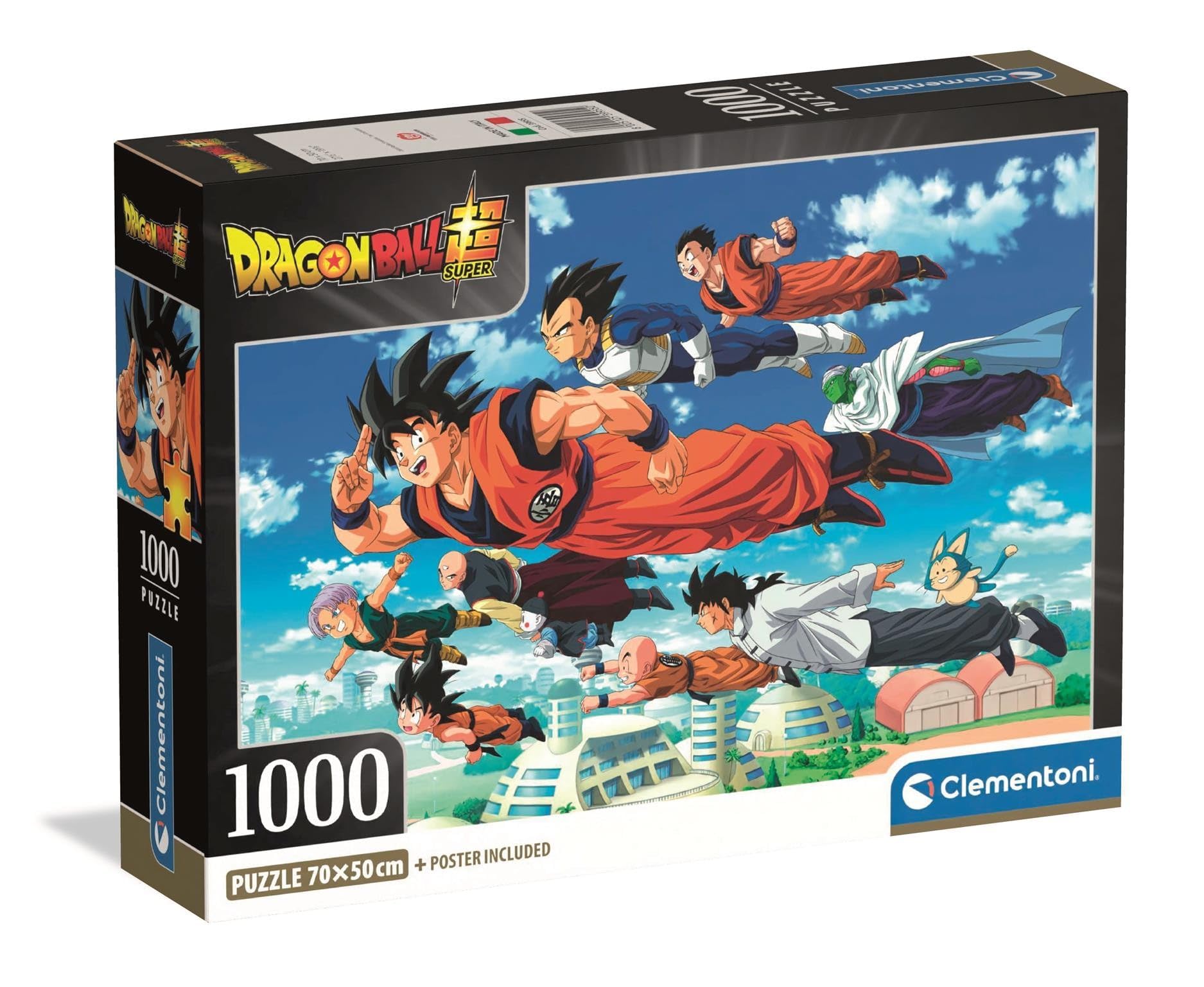 Clementoni Jigsaw Puzzle 1000 pieces, Dragonball, Puzzle for Adults 14-99 Years, Compact box, Made in Italy, 39955