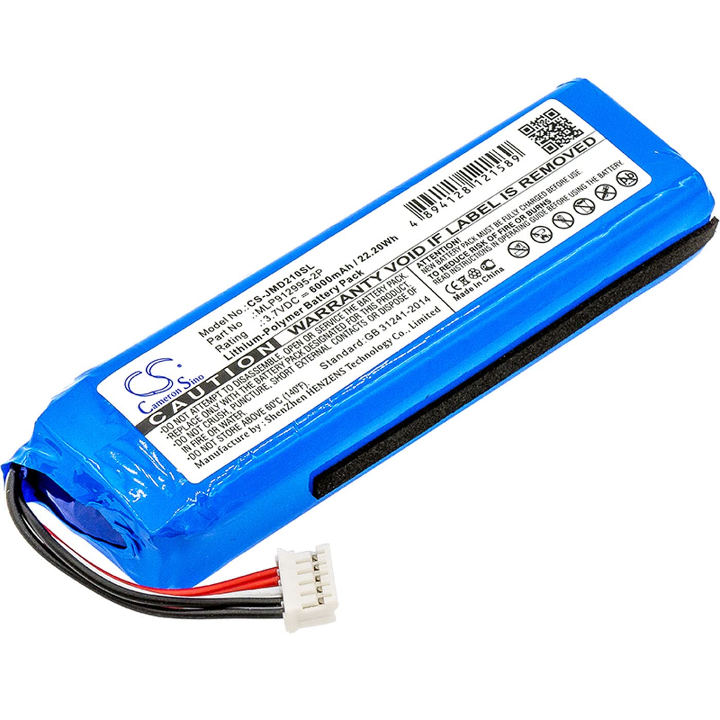 Cameron Sino Battery for JBL Charge 2 Plus, Charge 2+ PN:JBL GSP1029102, MLP912995-2P 6000mAh / 22.20Wh