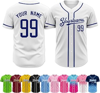 Custom Baseball Jerseys Personalized Name Number Team Shirts Customized Softball Uniforms with Logo for Men Women Youth