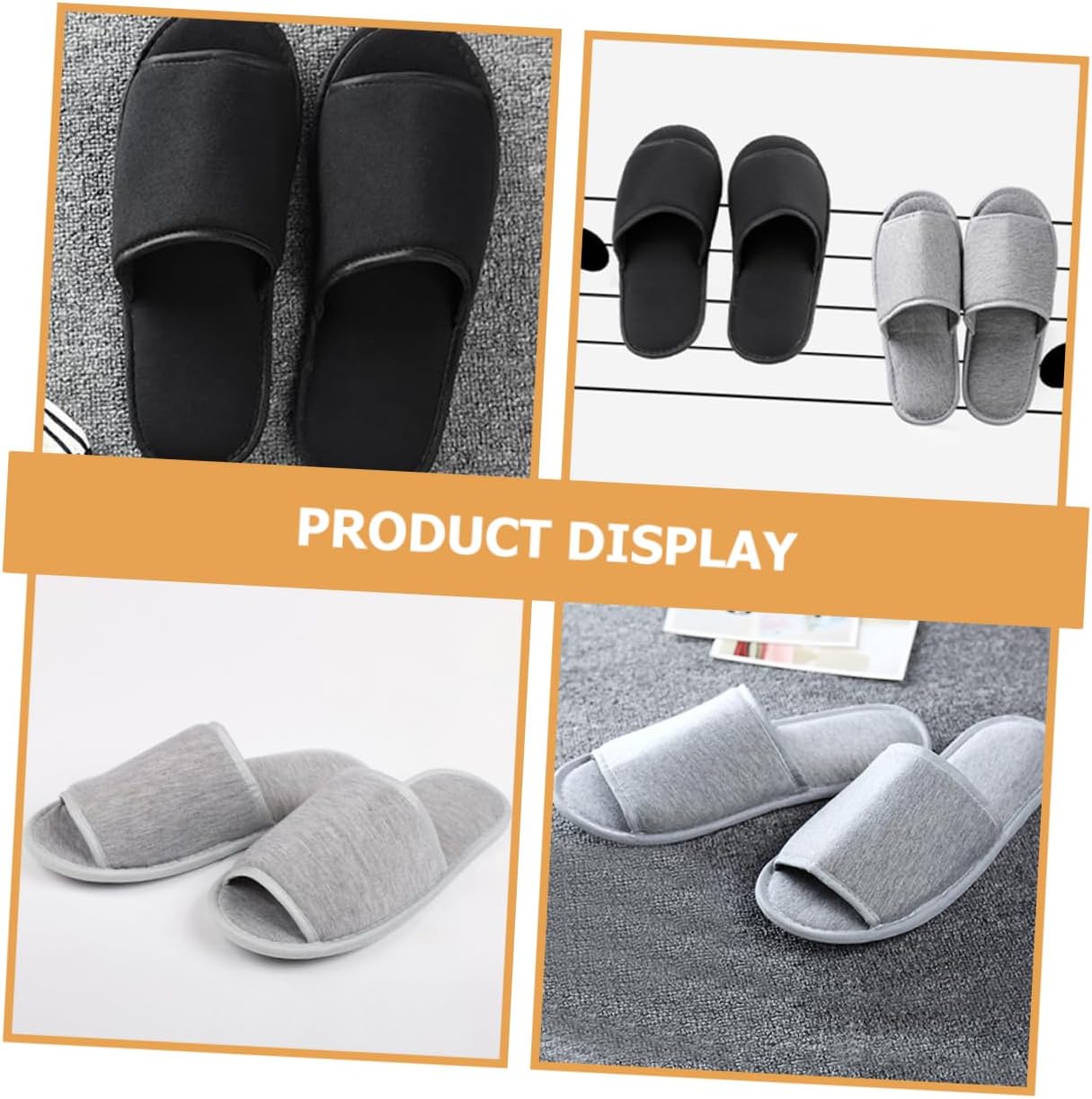 Ipetboom 2pairs Travel Portable Disposable Slippers Lightweight Unisex Guest Slippers for Hotel Spa Airplane Use