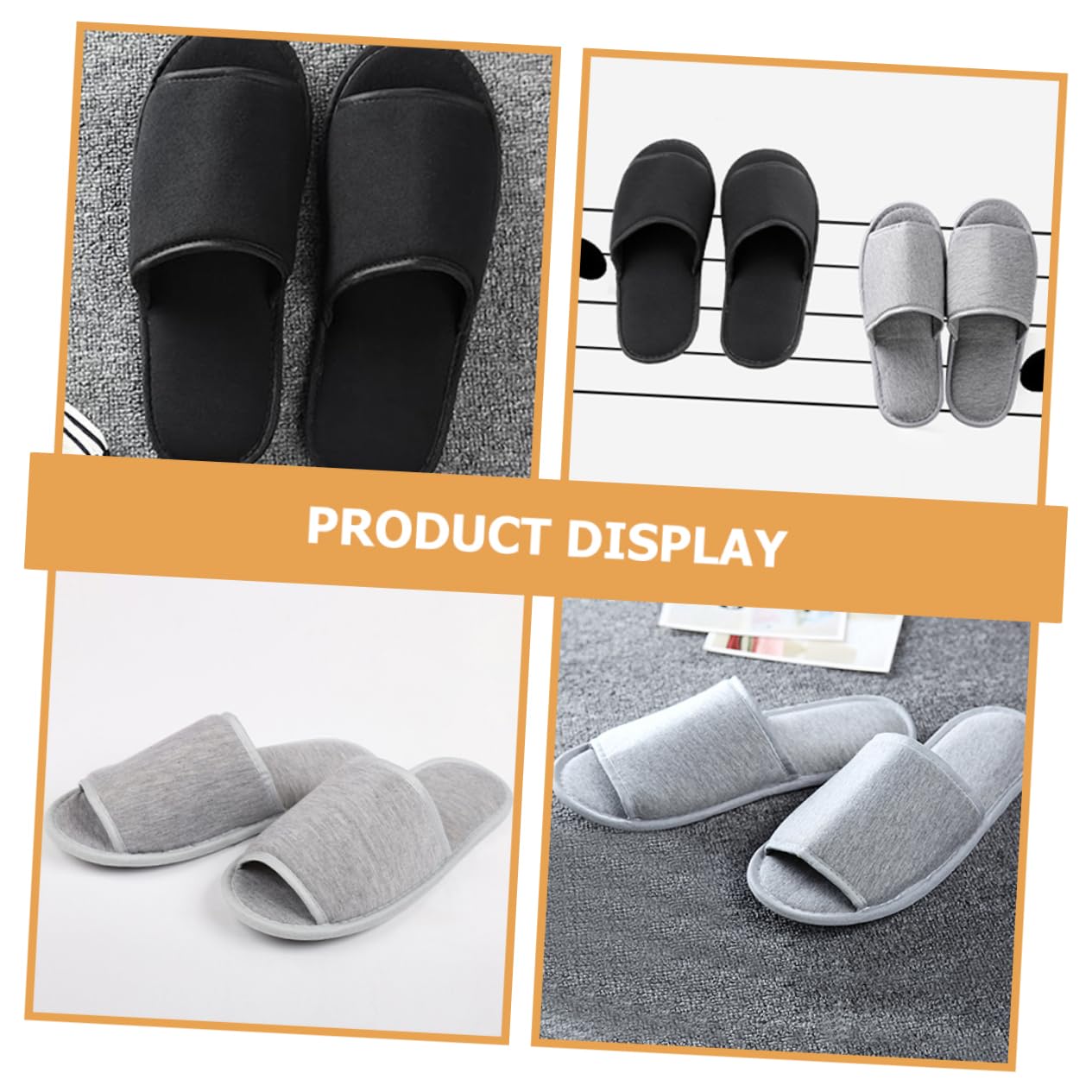 Ipetboom 2 Pair Men's Travel Slippers Lightweight Disposable Spa Salon Friendly Comfortable for Home Hotel and Travel Use