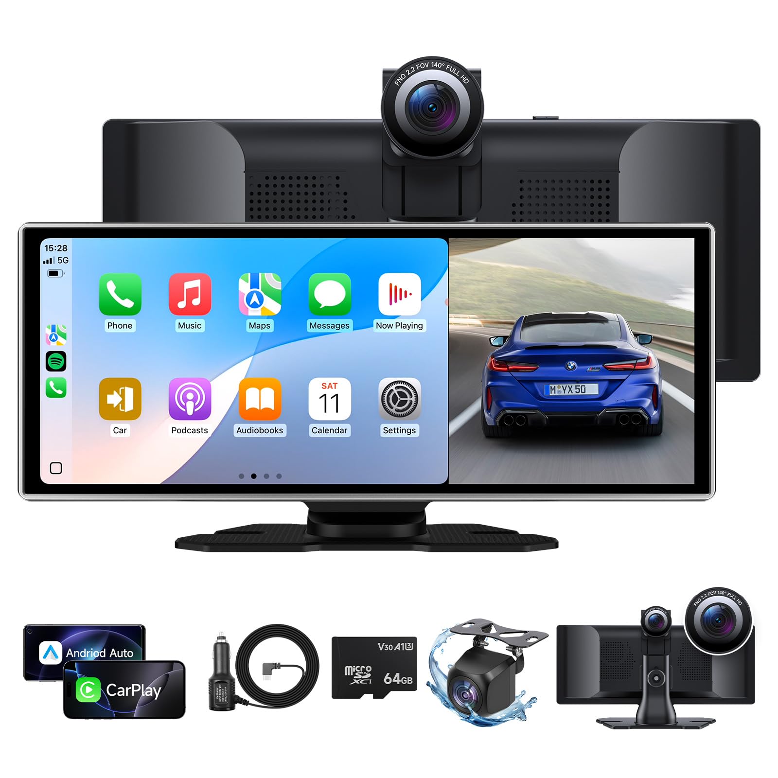 11.26インチ Carplay/Android Auto対応ディスプレイ Amazon.com: 11.26 Inch Wireless CarPlay Screen for Car, Apple