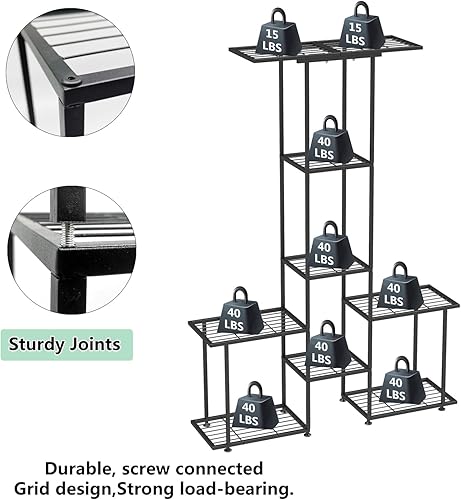 Miniatura 6 de Soporte para Plantas de Interior y Exterior, Estante Colgante Alto de Metal de 6 Niveles para Varias Plantas de Flores, Soporte Grande y Resistente